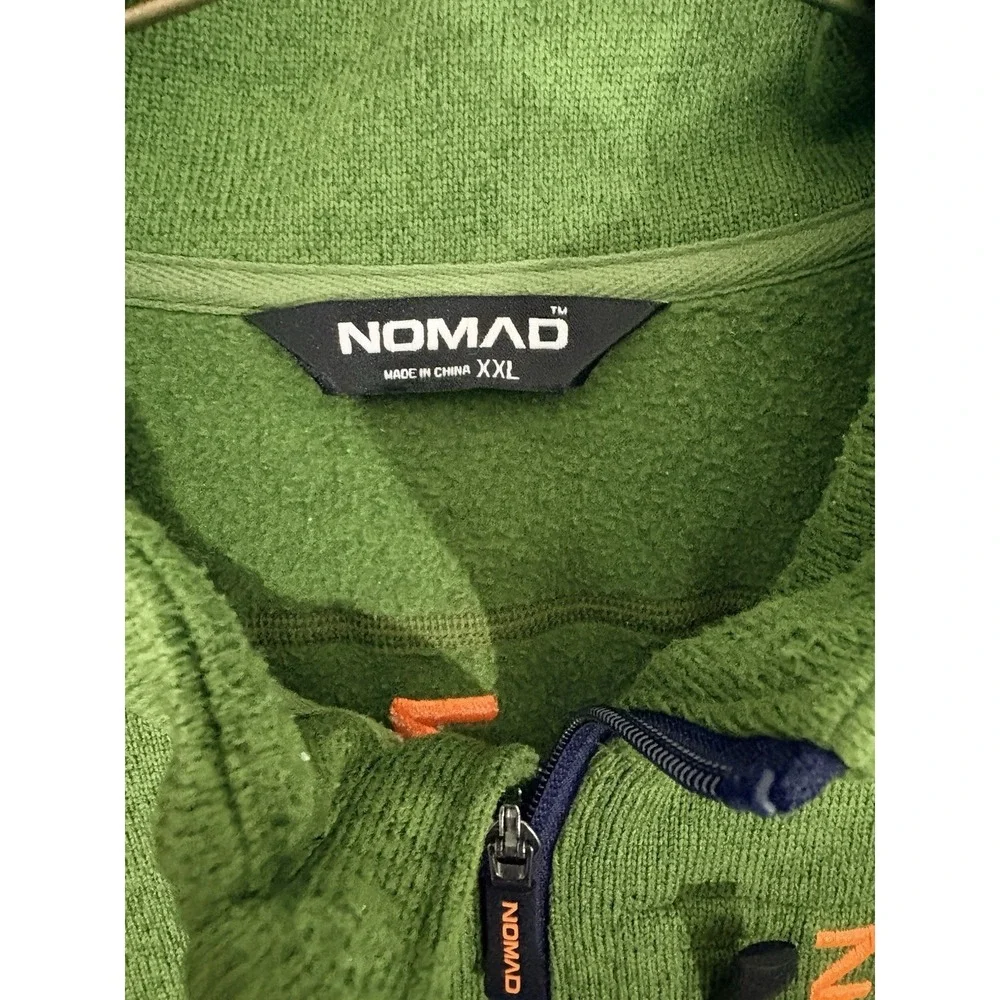 NOMAD OUTDOOR Mens Green 1/4 Zip Fleece Hunting Pullover Water Resistant XXL 2XL